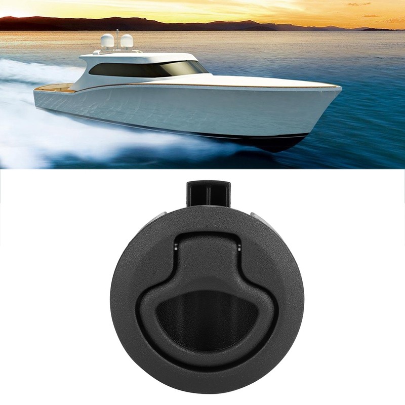 Black Round Flush Slam Latch Deck Hatch Pull Practical Boat