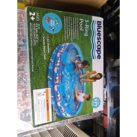 Bluescape Inflatable Swimming Pool for Kids Bluescape Shark Pool 3-Ring Age 2+