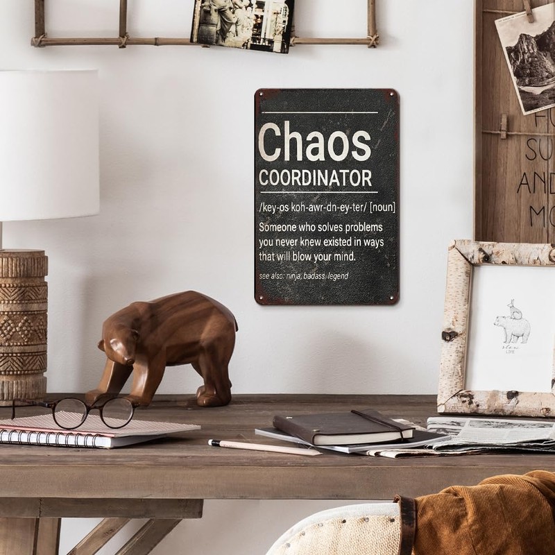 Chaos Coordinator Gifts for Women Men, 8x12 Inches Chaos Coordinator