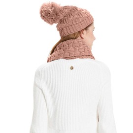 HANERDUN Women Girls Fashion Winter Warm Knitted Hat Beanie Hat Scarf Set