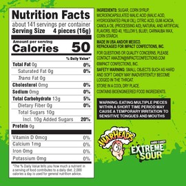 WARHEADS - Extreme Sour Hard Candy - Assorted Fruity Flavors - Sour Apple, Black Cherry, Blue Raspberry, Lemon & Watermelon Flavors, Great For Parades - 5 lb. Bulk Bag
