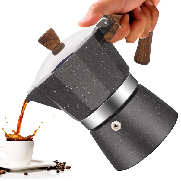 Vaolvpant 3 Cup Aluminum Moka Pot Classic Stovetop Espresso Coffee
