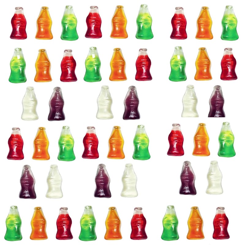 Fruidles Mini Soda Gummi Pop Candy Mix, Delicious Multicolor Fruit