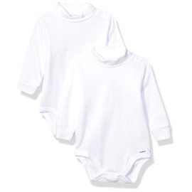 Gerber 2-pack Long Sleeve Turtleneck Onesies Bodysuits, White, 6 Months