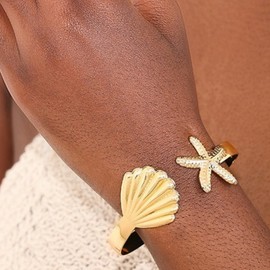 Shell Starfish Bracelet Cape Cod Bracelets for Women Trendy Cute Summer Jewelry Bridesmaid Gifts Fashion Accessories Birthday Gifts for Her Sister