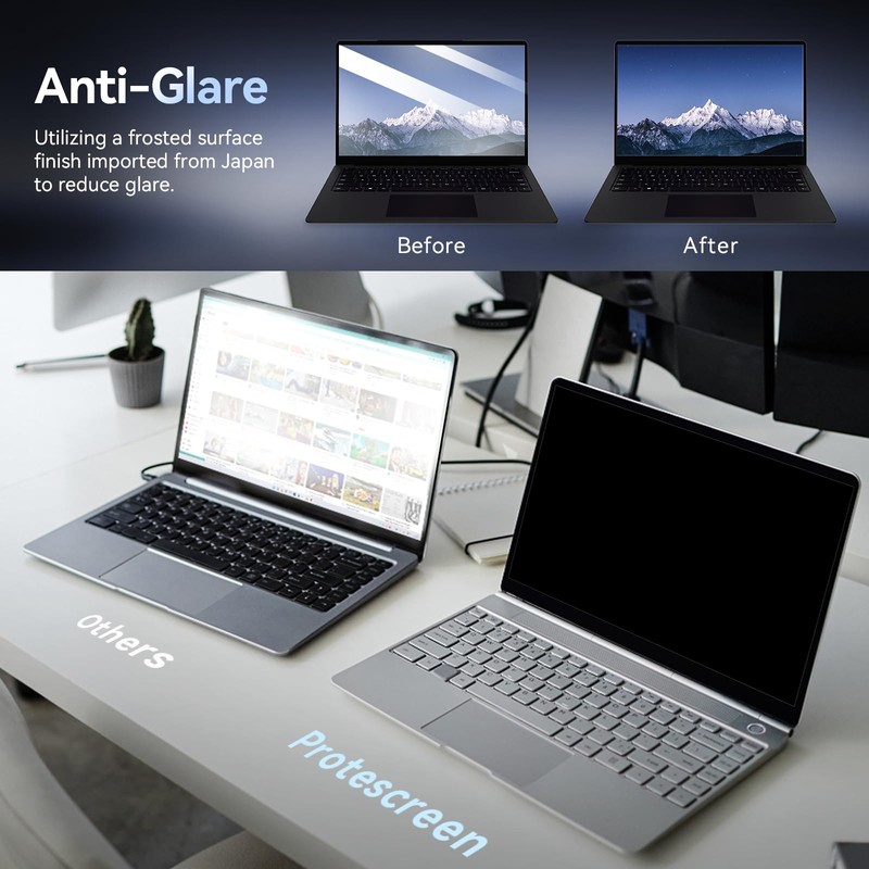 Laptop Privacy Screen 14 Inch Aspect 16:10, Removable Anti Glare