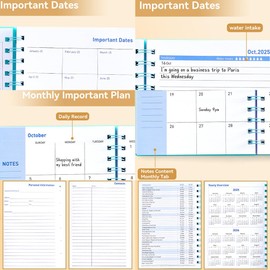 ALIBRAHIM A5 Academic Diary 2024-2025 Planner - 18-Month Agenda Planner Page Week to View, July 2024 to December 2025 - Weekly Work Planning With Monthly Tabs (Purple)