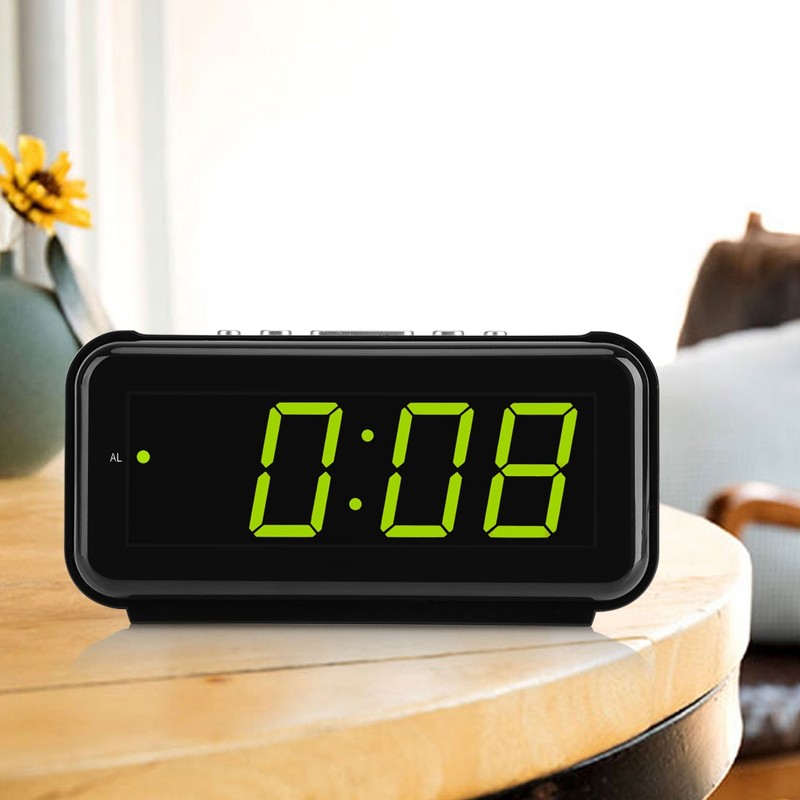Electronic Table Digital Alarm Clock Desktop LED Display Snooze Function