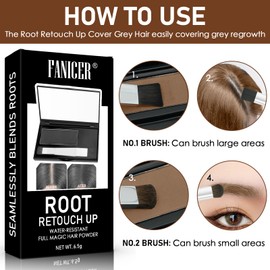 Root Cover Up Root Powder, Hairline Powder, Effective Hair Concealer, for Covering Thin Areas and Grey Hair, Quick and Easy, Hair Powder for Women and Men, 6.5 g (Light Brown)