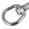 BQLZR 90mm Silver Keychain Strap 304 Stainless Steel Round Swivel