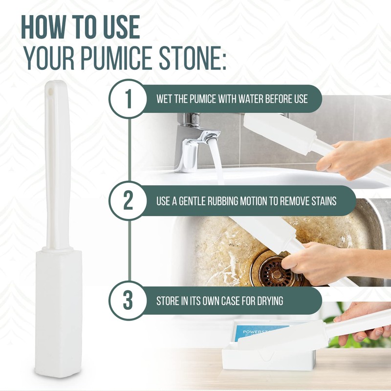Powerstone Pumice Stone Toilet Bowl Cleaner with Extra Long Handle