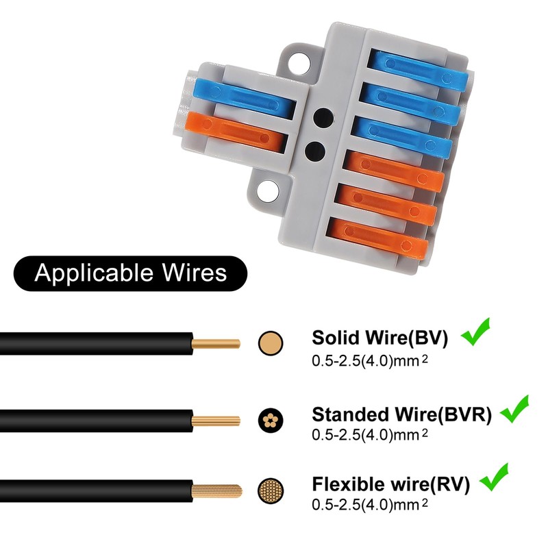 20PCS Compact Wire Connectors, Compact Splicing Connectors, Lever Nut Assortment