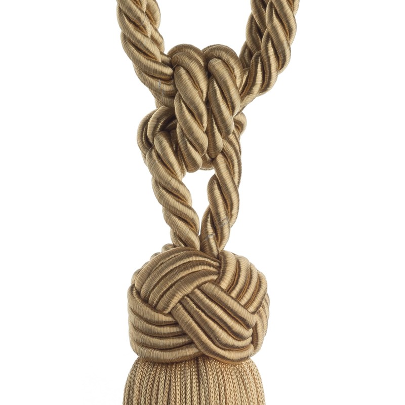 Swish Cheviot Textured Turk's Head Knot Curtain Tie Back, Gold