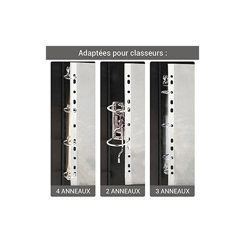 Waytex 931303 Punched Pockets A4 Clear Grained 50 Micron -