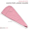 ELEXACARE Hair Turban, Turban Towel with Button (2 Pieces Pink/Rose),