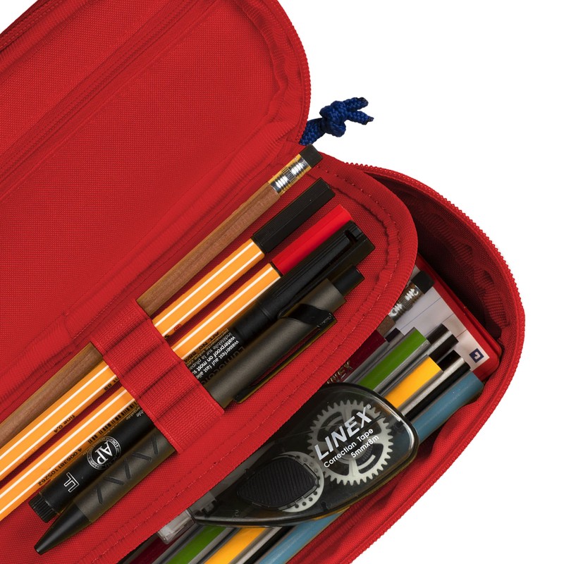 Oxford Girls Boys Oval Pencil Case with Pen Holder Durable