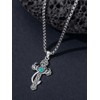 Seiyang 925 Sterling Silver Turquoise Cross Necklace for Men Deer