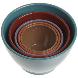 Rachael Ray Cucina - Juego de 5 tazas medidoras de melamina, anidables, varios colores