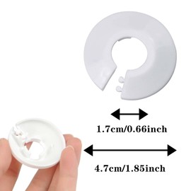 NAYAGOGO 12 PCS Plastic Radiator Pipe Covers White Pipe Collars, Pipe Decoration Cover, White Radiator Pipe Collars, Water Pipe Covers Fit for 15 mm Diameter Pipe
