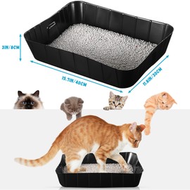 Bokon 12 Pcs Disposable Litter Boxes for Cats Plastic Cat Litter Tray Large Kitten Pan for Kitty Rabbit Guinea Pig Hamster Pets Supplies Travel Home Toilet, 15. 7 x 11. 8 x 3 Inches