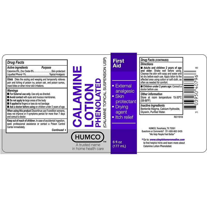 Humco Calamine Lotion USP 6 oz (Pack of 6)