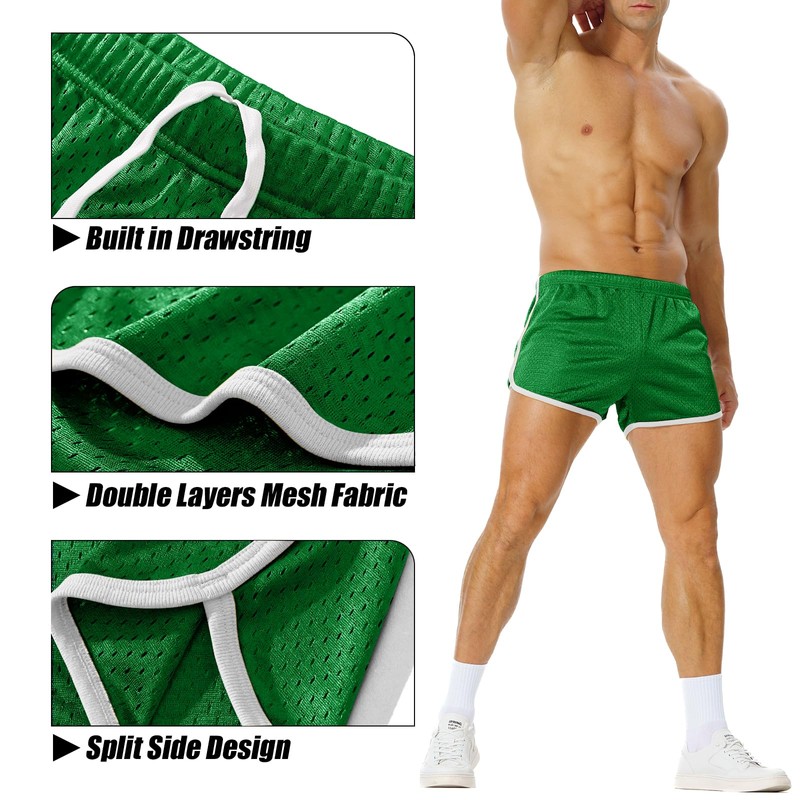 AIMPACT Men's Sports Running Shorts Mesh Quick Dry Shorts, Green
