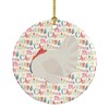 White Holland Turkey Christmas Ceramic Ornament