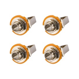 Tiardey 4-Pack Guitar Jacks 1/4" Female Guitar Input Jacks - 6.35mm 6.5 Female Mono with Washer and Nut Welding Type