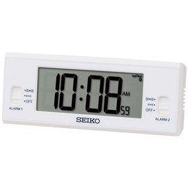 Seiko SQ321W Alarm Clock, Digital Clock, Radio, White, 1.9 x 4.8 x 1.2 inches (48 x 123 x 30 mm)