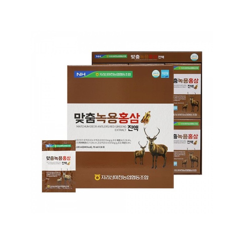 녹용홍삼진액 국내산 6년근 홍삼 러시아산녹용 70mlX30포X1박스 Korean Red Ginseng Extract