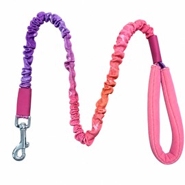PetPog Dog Lead with Bungee Shock Absorbing, Adjustable 37–55 Inch (95–140cm) Anti-Pull Nylon Training Leash for Medium Large Dogs, Pink