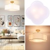 Hamilyeah 20 inch Scalloped Ceiling Light Fixture with Fabric Shade,
