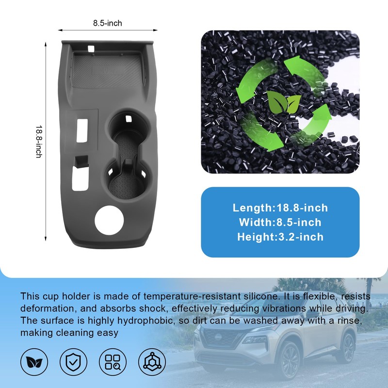 2021-2026 Rogue Center Console Silicone Protector, Cup Holder&Wireless Charging Mat,