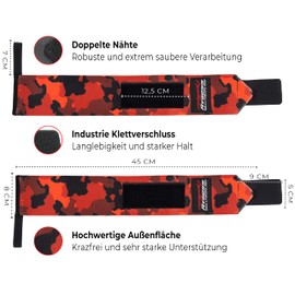 Raigeki Fitness Wrist Bandages [Set of 2] Extra Strong Hold (+ Training Plans) Wrist Wraps for Strength Training - Wrist Wraps for Men and Women