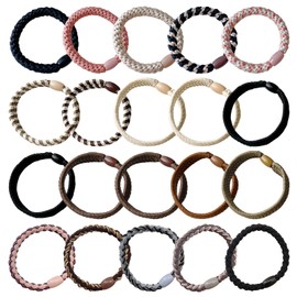 Pack of 20 Hair Bands Elastic Hair Bobbles Girls Elastic Hair Bands Girls Fashionable Hair Scrunchies Suitable for Thick Hair, Ponytail Hair Clips for Girls, Soft and Comfortable