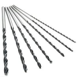 Lanpeeking 7-Piece Wood Drill Bit Set - 300 mm Long Auger Drill, Spiral Drill Bit Diameter 4, 5, 6, 7, 8, 10, 12 mm
