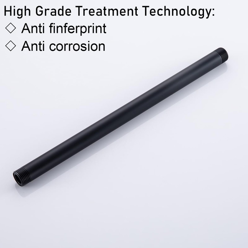RANDOM Shower Arm with Flange,12 Inches Ceiling Mount Shower Head