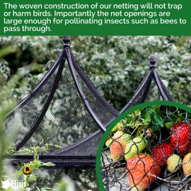 Elixir Gardens Heavy Duty Bird Netting | 1m x 10m | Widths 1m 2m 4m 6m 8m 10m 12m 14m 20m | Lengths 1m to 100m | Pond Safety Fruit Cage Veg