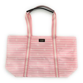 Victoria's Secret Pink White Stripe Weekender Tote Bag, Medium