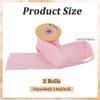CABODYALS 2 Rolls 19.29M 50mm Pink Crinkled Ribbon Soild Silk
