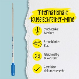ONLINE International ballpen Refill - Cross Format, Replacement Refill, Writing Colour Blue, line Width M (Medium), indelible, Waterproof, ballpen Refill Blue, 1 Piece