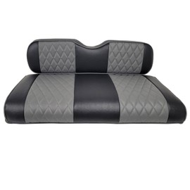 Huskey Parts Company 2PCS Charcoal Gray Golf Cart Front Seat Cover Diamond Stitching for EZGO RXV 2008-UP, Marine Grade Vinyl, Custom Fit, Staple On