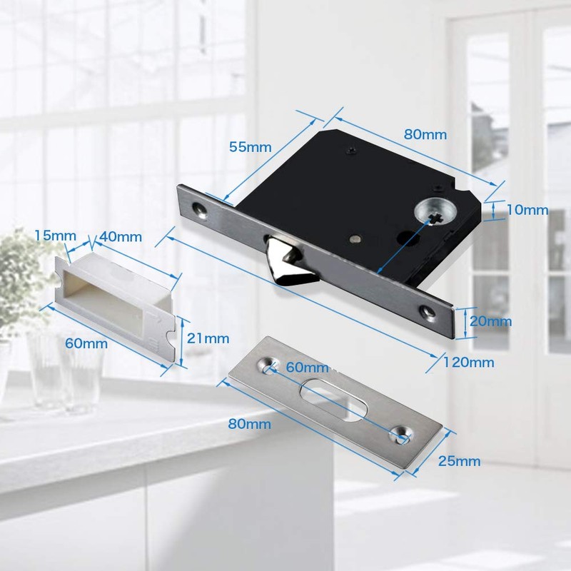 CCJH Privacy Pocket Door Lock Hardware with Key, Pocket Door