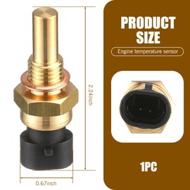 Anyhut 1 PC Car Coolant Temperature Sensor, 2-Pin Durable, Direct Fit Replacement for 15404280 12191170 60811520 12608814, Compatible with Delphi (Gold)