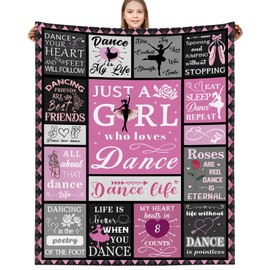 Dance Gifts for Girls, Dance Recital Gifts 50x60 Inch Dance Blanket Ballet Gifts Gifts for Dancers Ballet Blanket Gymnastics Blanket Christmas Thanksgivings Gifts for Dance Lovers