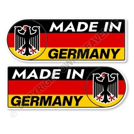 OwnTheAvenue Made In Germany Set Euro German Flag Car Truck Vinyl Sticker Decals 4"