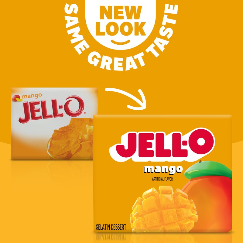 Jell-O Gelatin Dessert Mix, Mango Flavored, Classic Fruit Gelatin for