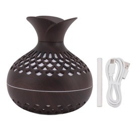 2.5W Scent Diffuser 300ml USB Powered Silent Operation Flower Vase Shape Aroma Humidifier for Offices Bedrooms Dark Brown