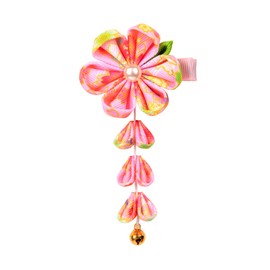 OTAKUMARKET Shichi-Go-San Hair Ornament, 3 Years, 7 Years, Children, 753, Graduation Ceremony, Hakama, Yukata, Traditional Japanese Attire, Bell-Attached, Tsumami Zaiku (Traditional Japanese Craft