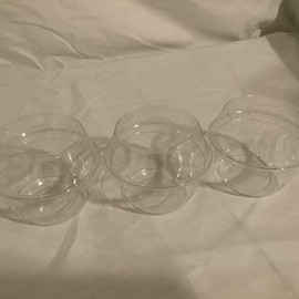 100sets 10oz. Plastic Ultra Clear squat Cups with newType Dome lids without hole, thr top of dome lids is flat, is for Cupcake, icecream